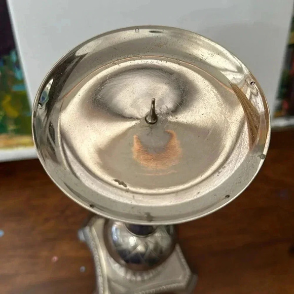 Silver Toned Candle Holder - Picture 7 of 8